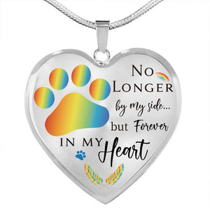 Dog Memorial Necklace No Longer by My Side But Forever in My Heart