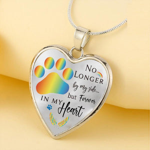 Dog Memorial Necklace No Longer by My Side But Forever in My Heart