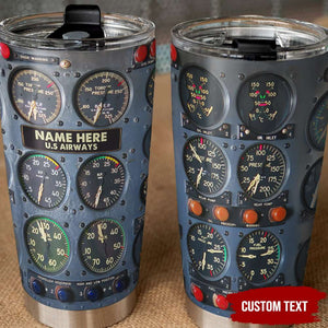 Personalized Flight Instruments Panel Tumbler