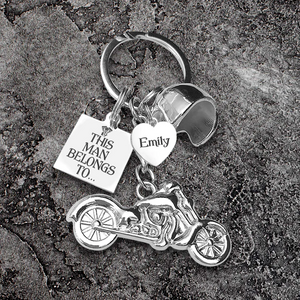 Personalized Classic Bike Keychain - Biker - To My Man - I Love You