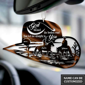 Cowboy Hat God Blessed Personalized Ornament