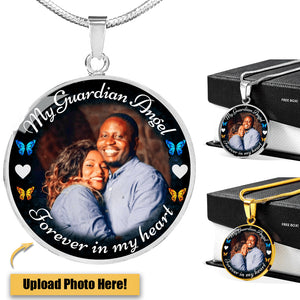 Guardian Angel Circle Memorial Personalized Necklace