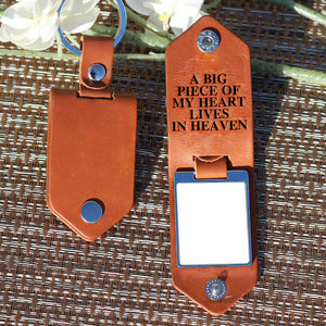 Memorial Leather Keychain with Picture