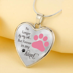 Dog Memorial Necklace No Longer by My Side But Forever in My Heart