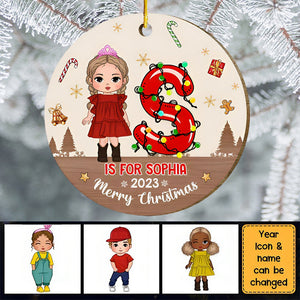 Gift For Grandson Granddaughter Merry Christmas Circle Ornament