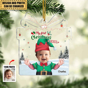 My First Christmas 2023- Custom Transparent Ornament from Photo