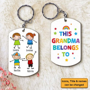 Gift for Grandma Belongs To Aluminum Personalized Keychain