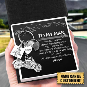 Personalized Classic Bike Keychain - Biker - To My Man - I Love You