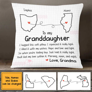 Granddaughter Long Distance Hug This Drawing Personalized Pillowcase
