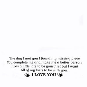 My Man You Are My Missing Piece-Personalized Keychain and Heart Necklace