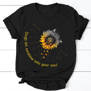 Dog Lover Botanical Sunflower T-Shirt