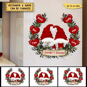 Papa & Nana With Heart Kids Christmas Personalized Decal Sticker