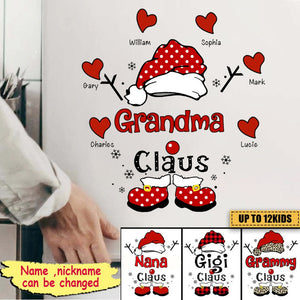 Christmas Grandma Snowflake Heart Kids Personalized Sticker