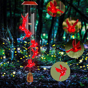 Cardinal Solar Memorial Wind Chimes
