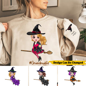 Witch Riding Broom Car Sweatshirt Best Personalized Halloween Gift