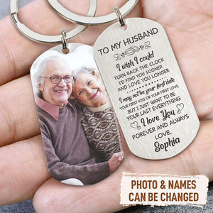 Turn Back The Clock, Personalized Keychain, Anniversary Gifts For Him, Custom Photo