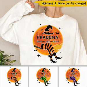 Gift For Grandma Witch Halloween Personalized Sweatshirt