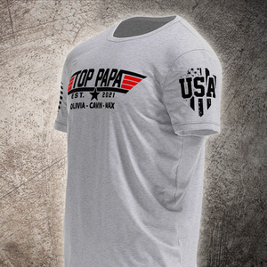 Top Papa Est Shirt, Custom Papa Est With Grandkids, Father's Day Gift T-shirt