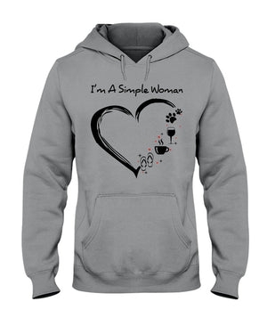 I'm a simple woman - dogs mom Hooded Sweatshirt