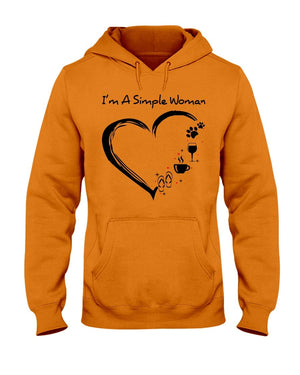 I'm a simple woman - dogs mom Hooded Sweatshirt