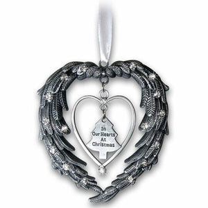 In Our Hearts At Christmas Angels Wings Ornament