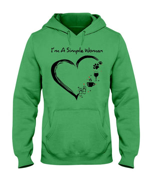 I'm a simple woman - dogs mom Hooded Sweatshirt