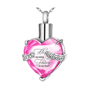 Heart-shaped Cremation Ashes Storage Necklace