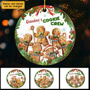 Gift Grandma's Cookies Christmas Wooden Circle Ornament
