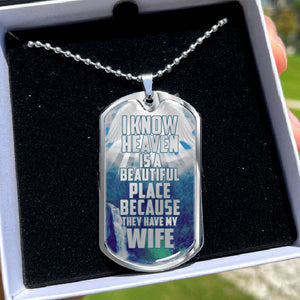 Personalized Memorial Wife In Heaven Necklace