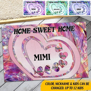 PERSONALIZED HOME SWEET HOME GRANDMA MOM KID NAME DOORMAT