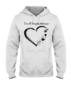 I'm a simple woman - dogs mom Hooded Sweatshirt