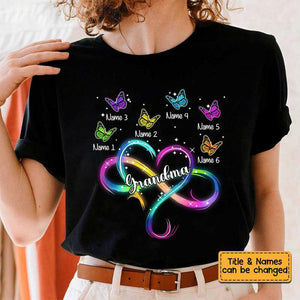 Personalized Mom Grandma Infinity Heart T Shirt