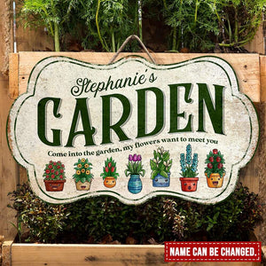 Come Into The Garden, Personalized Metal Sign, Gift For Gardening Lovers