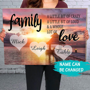 Personalized Family Color Coast Sunset Multi-Names Premium Poster