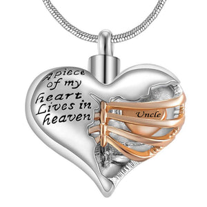 A Piece Of My Heart Lives In Heaven Memorial Necklace