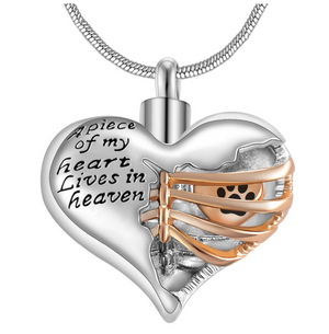 A Piece Of My Heart Lives In Heaven Memorial Necklace