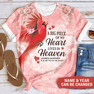 A Big Piece Of My Heart Lives In Heaven-Personalized Shirt