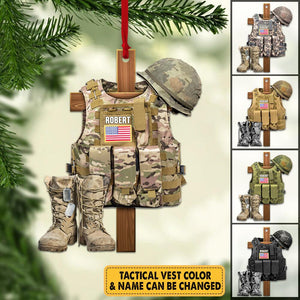 Military Tactical Vest Custom Name Personalized Ornament-Xmas Gift