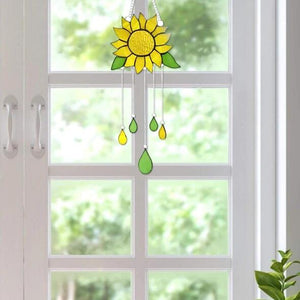 SUNFLOWER Stained Glass Wind Chime Sun Catcher Windchime