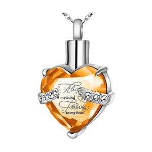 Heart-shaped Cremation Ashes Storage Necklace