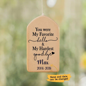 Personalized My Hardest Goodbye Wind Chime