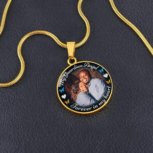 Guardian Angel Circle Memorial Personalized Necklace
