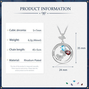 Butterfly 12 Birthstone Personalized Necklace