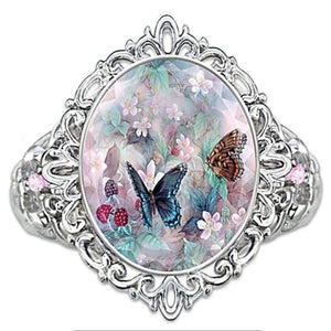 Colorful Zircon Romantic Butterfly Ring