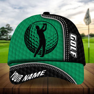 Premium Cool Golfer And Ball, Golf Personalized Hats Multicolored