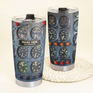 Personalized Flight Instruments Panel Tumbler