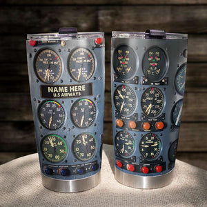 Personalized Flight Instruments Panel Tumbler