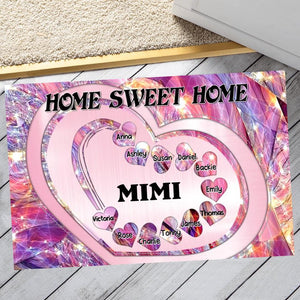 PERSONALIZED HOME SWEET HOME GRANDMA MOM KID NAME DOORMAT