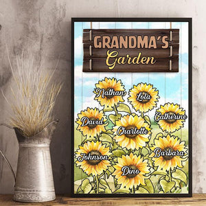 Grandma's Sunflower Garden - Personalized Canvas