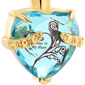 constantlife Crystal Heart Shape Cremation Jewelry Memorial Urn Necklace
